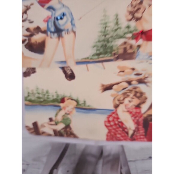 Vintage Pinup Girl Purse Y2K Jeweled Western Camping Fishing Glame Backpack 10" - Picture 5 of 12